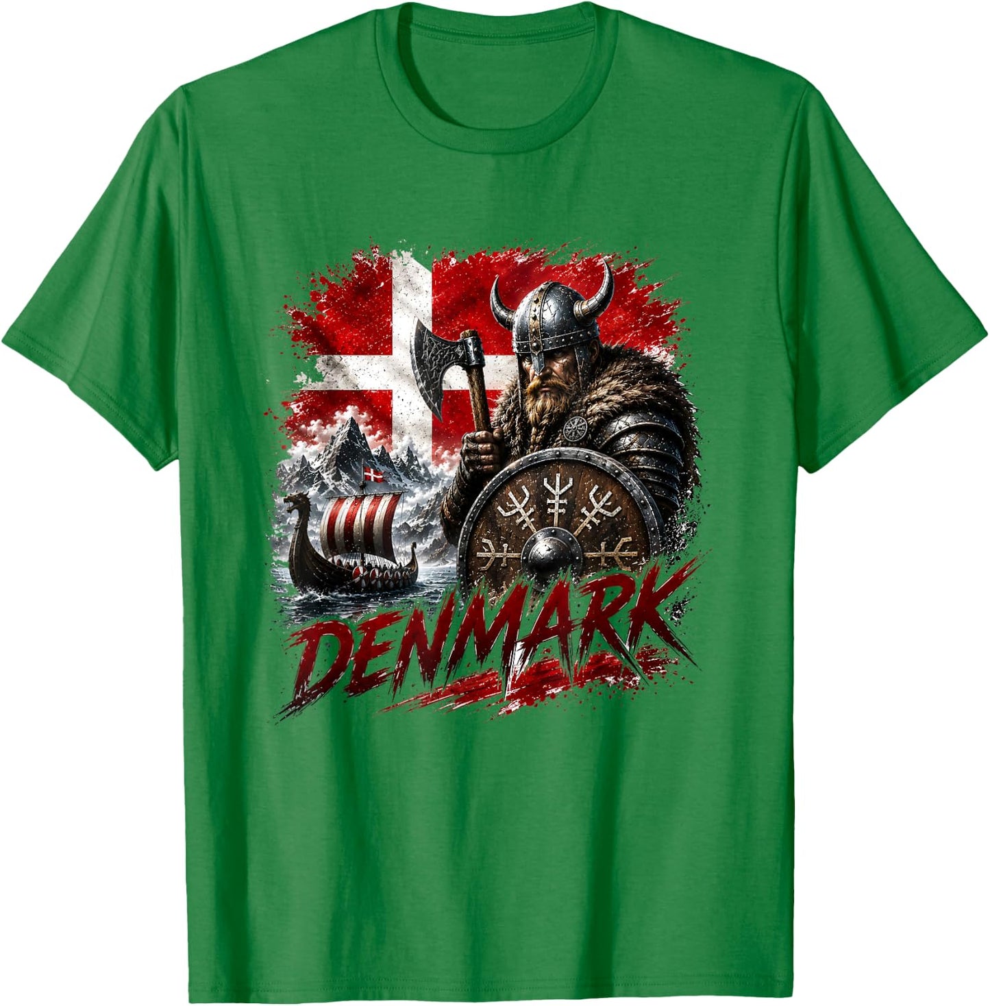 Denmark Flag Shirt, Denmark t Shirt, Denmark , Denmark T-Shirt - T-Shirt | Irish Green