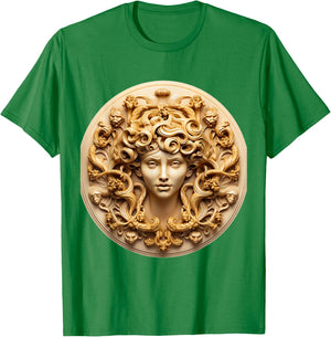 Medusa Head Greek Mythology Ancient Snake Hair T-Shirt - T-Shirt | Irish Green