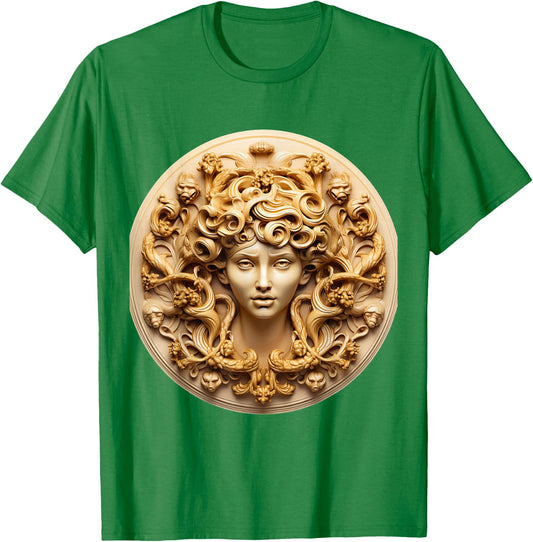 Medusa Head Greek Mythology Ancient Snake Hair T-Shirt - T-Shirt | Irish Green