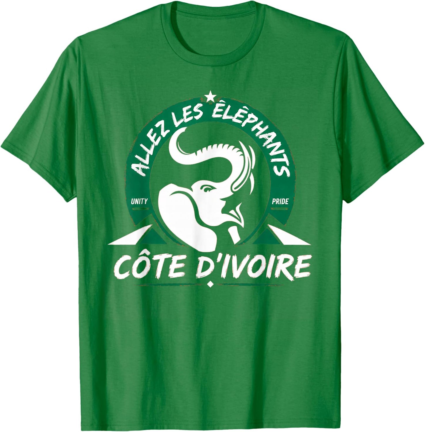 Ivory Coast Pride Cote D'Ivoire Heritage Elephant Flag T-Shirt - T-Shirt | Irish Green