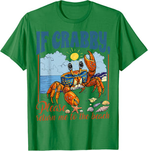 Retro If Crabby Please Return to The Beach T-Shirt - T-Shirt | Irish Green
