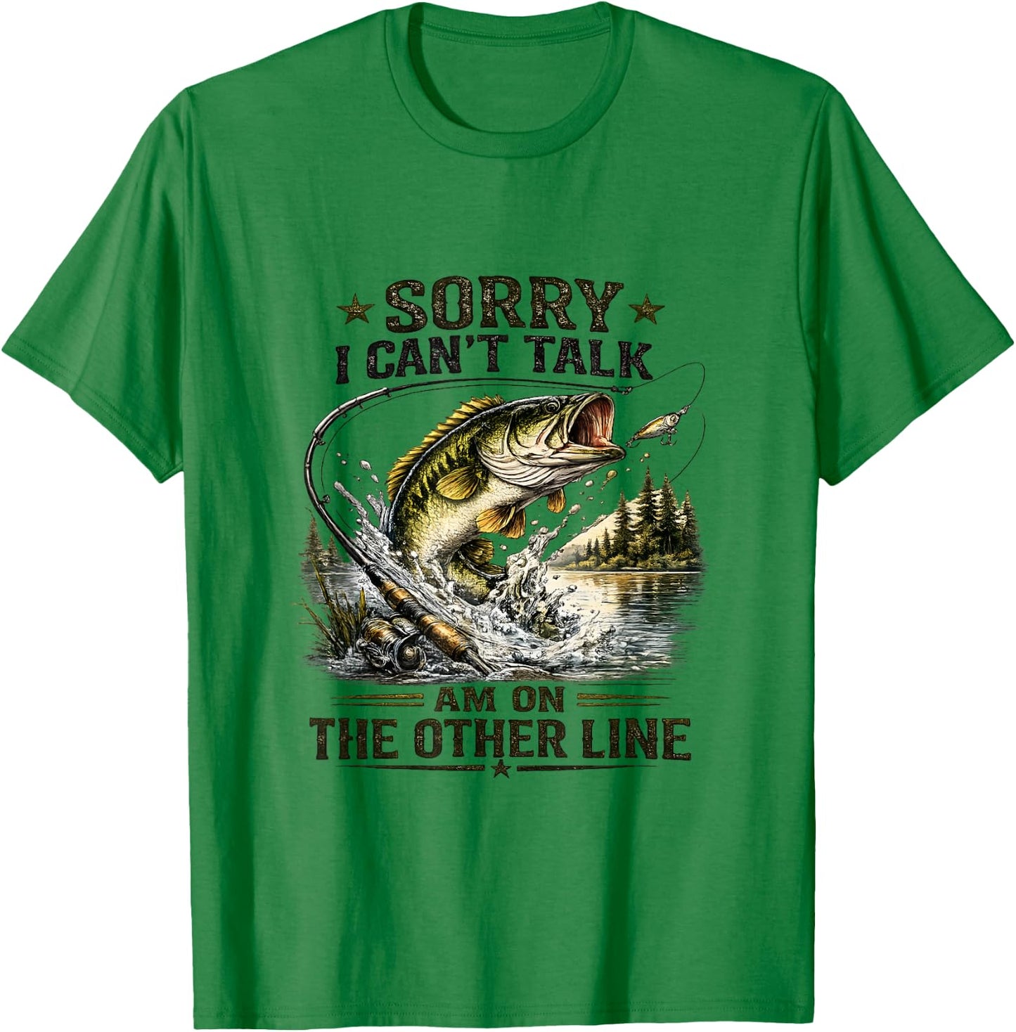 Sorry, I Can't Talk, I'm On The Other Line T-Shirt - T-Shirt | Irish Green