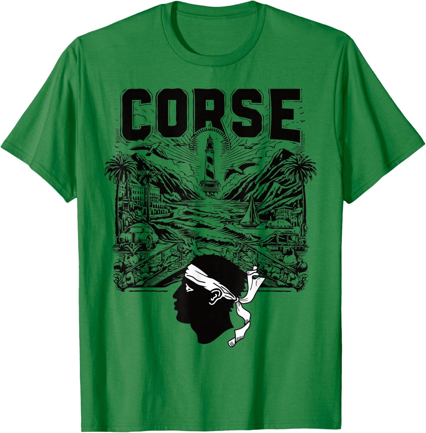 Beautiful Gift souvenir design Corsican flag symbol , white, S T-Shirt - T-Shirt | Irish Green