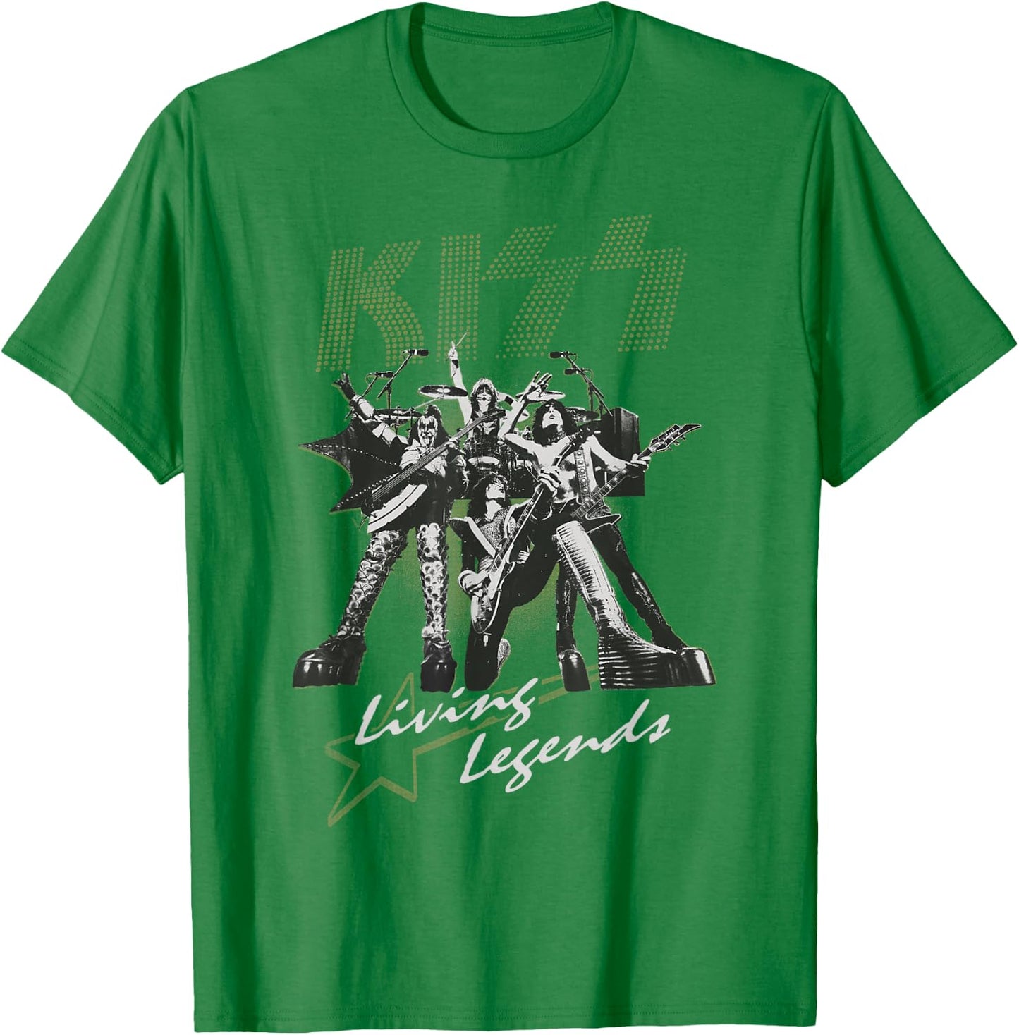 KISS - Lightning Legends (White) T-Shirt - T-Shirt | Irish Green