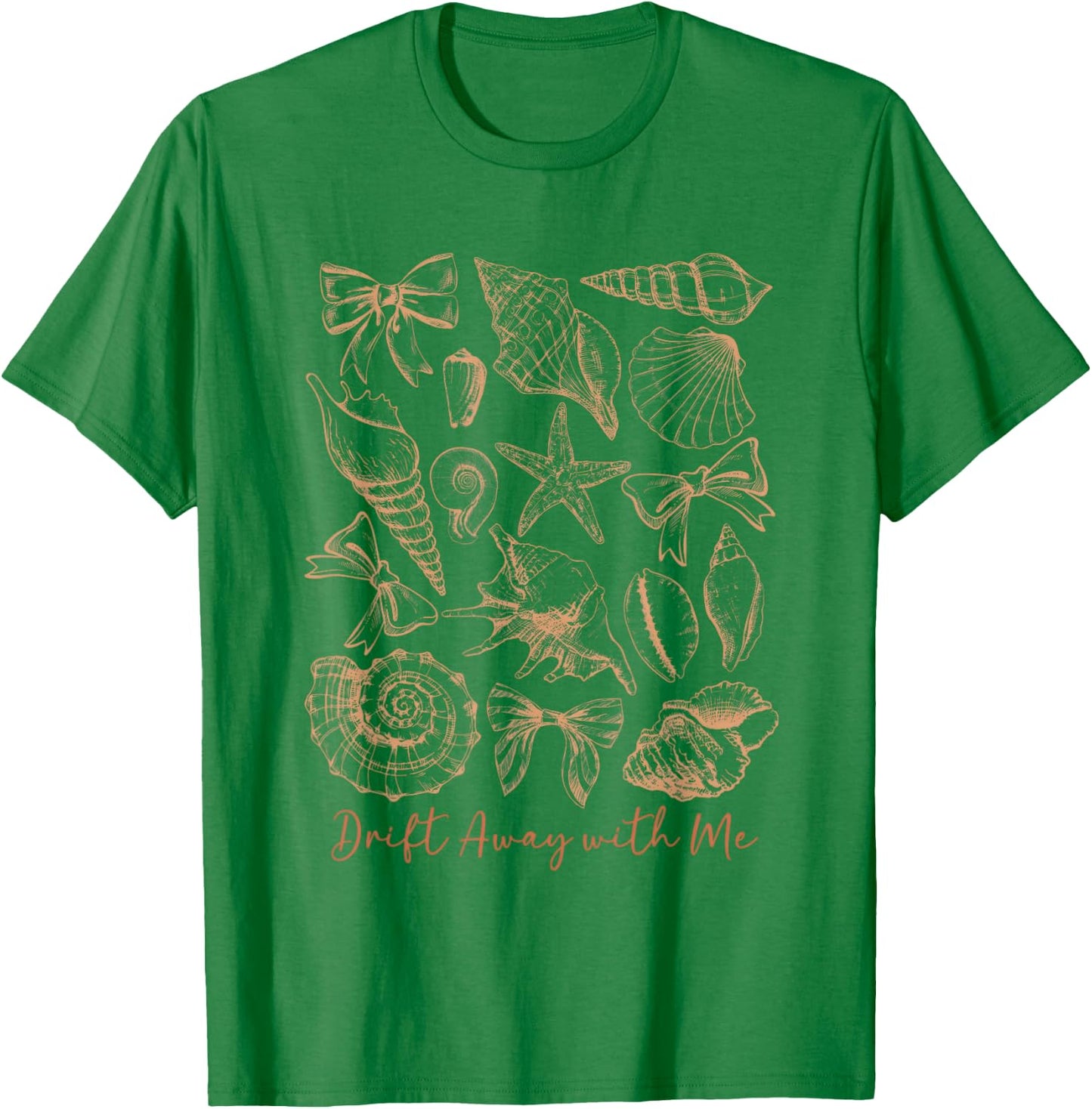 Coquillages et nœuds Drift Away with Me - Thème océan côtier T-Shirt - T-Shirt | Irish Green