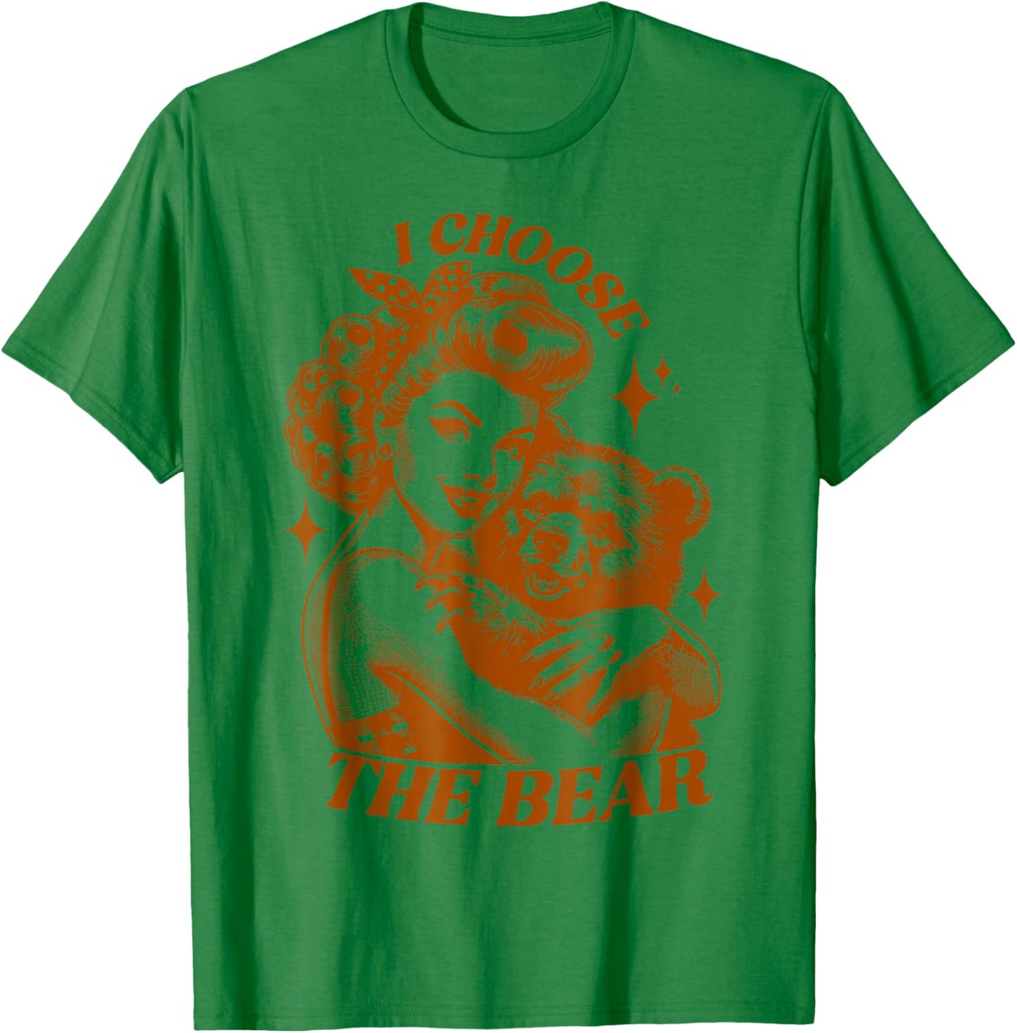 I Choose The Bear Vintage Retro T-Shirt - T-Shirt | Irish Green