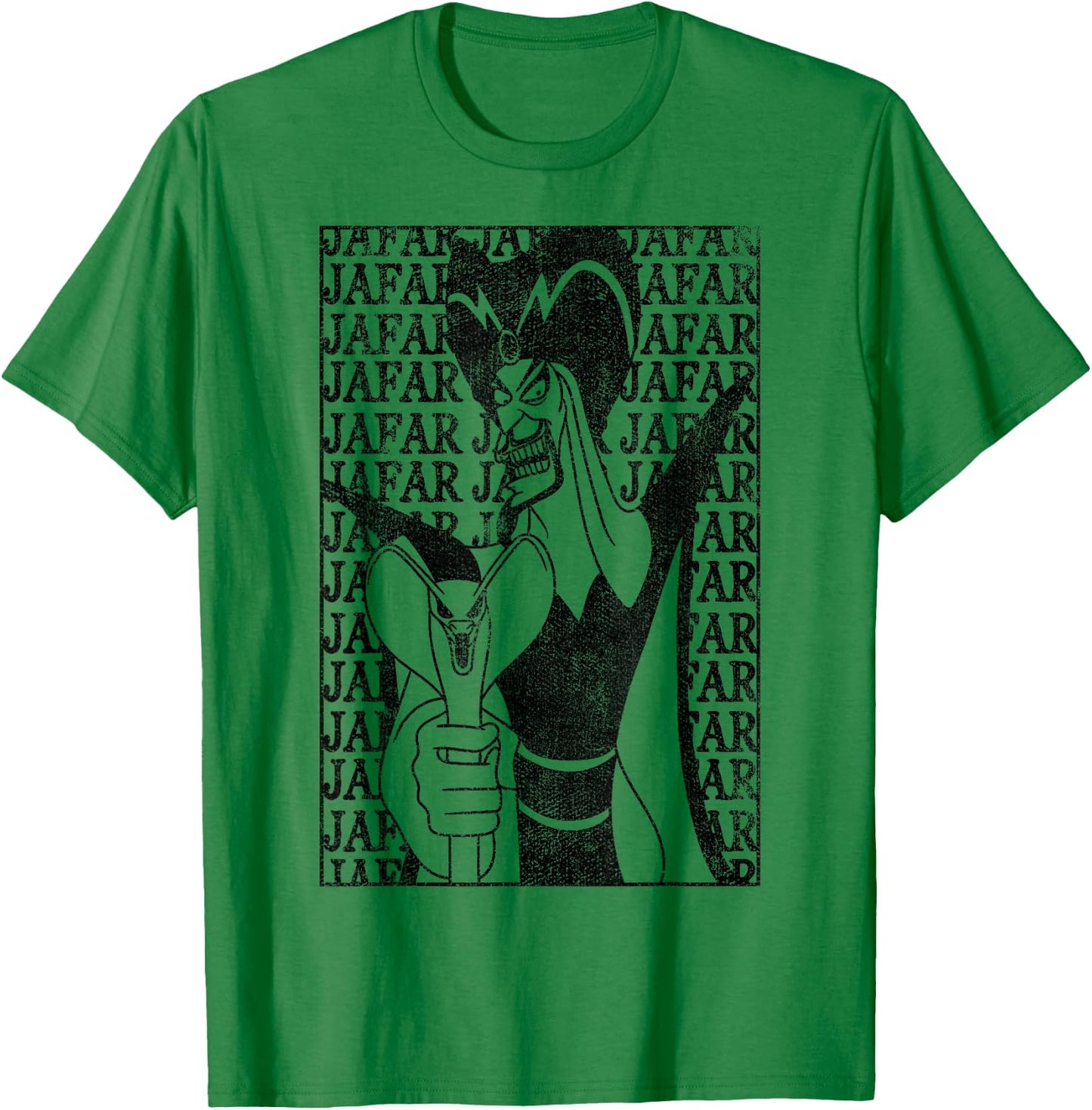 Disney Villains Jafar Word Wall Poster Black and White T-Shirt - T-Shirt | Irish Green