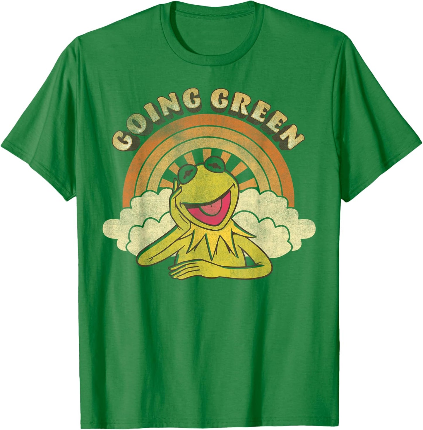 Disney The Muppets Kermit The Frog Going Green Sunrise T-Shirt - T-Shirt | Irish Green