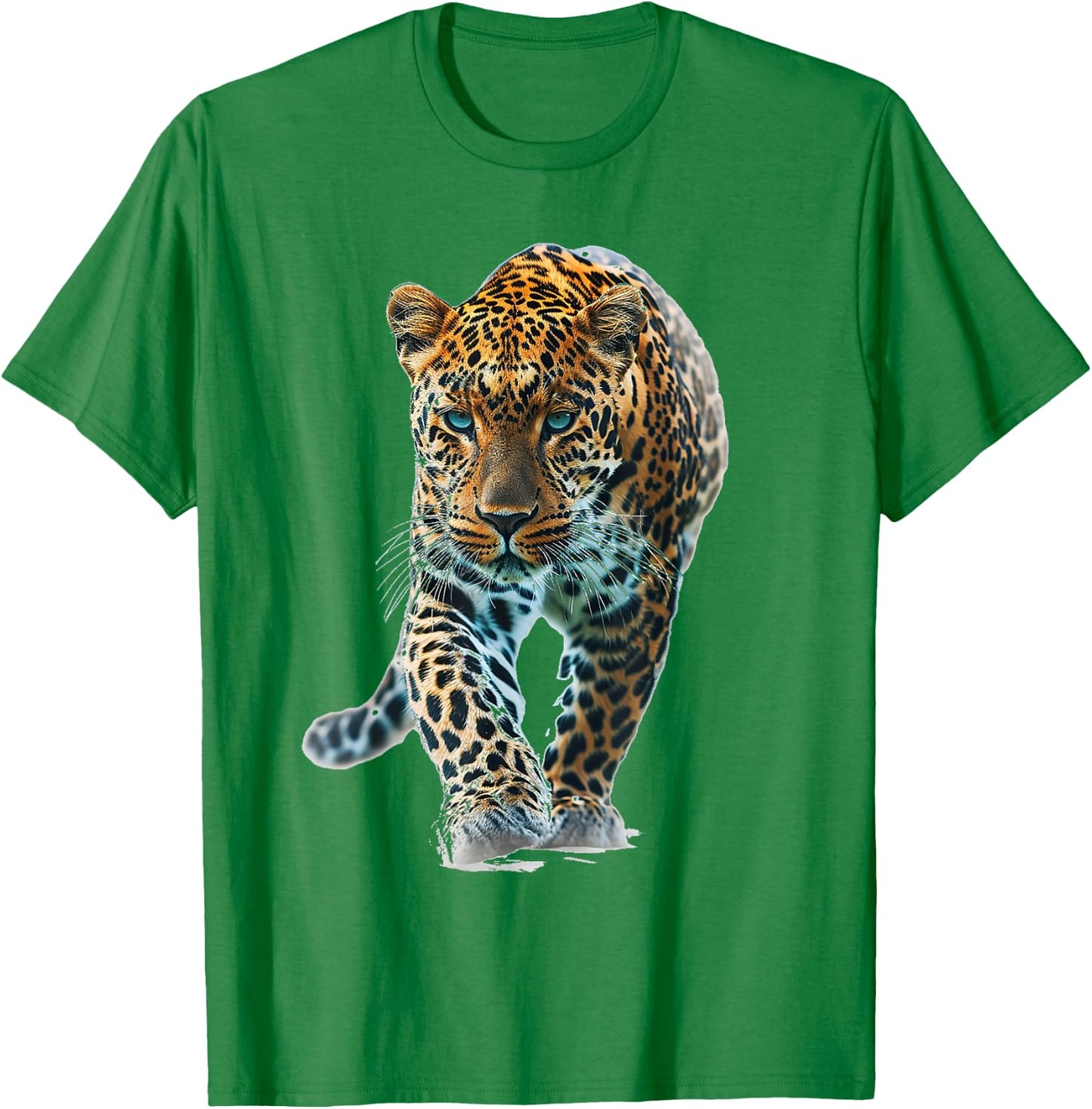 Leopard Animal Print Motif Drawing Portrait Leopard T-Shirt - T-Shirt | Irish Green