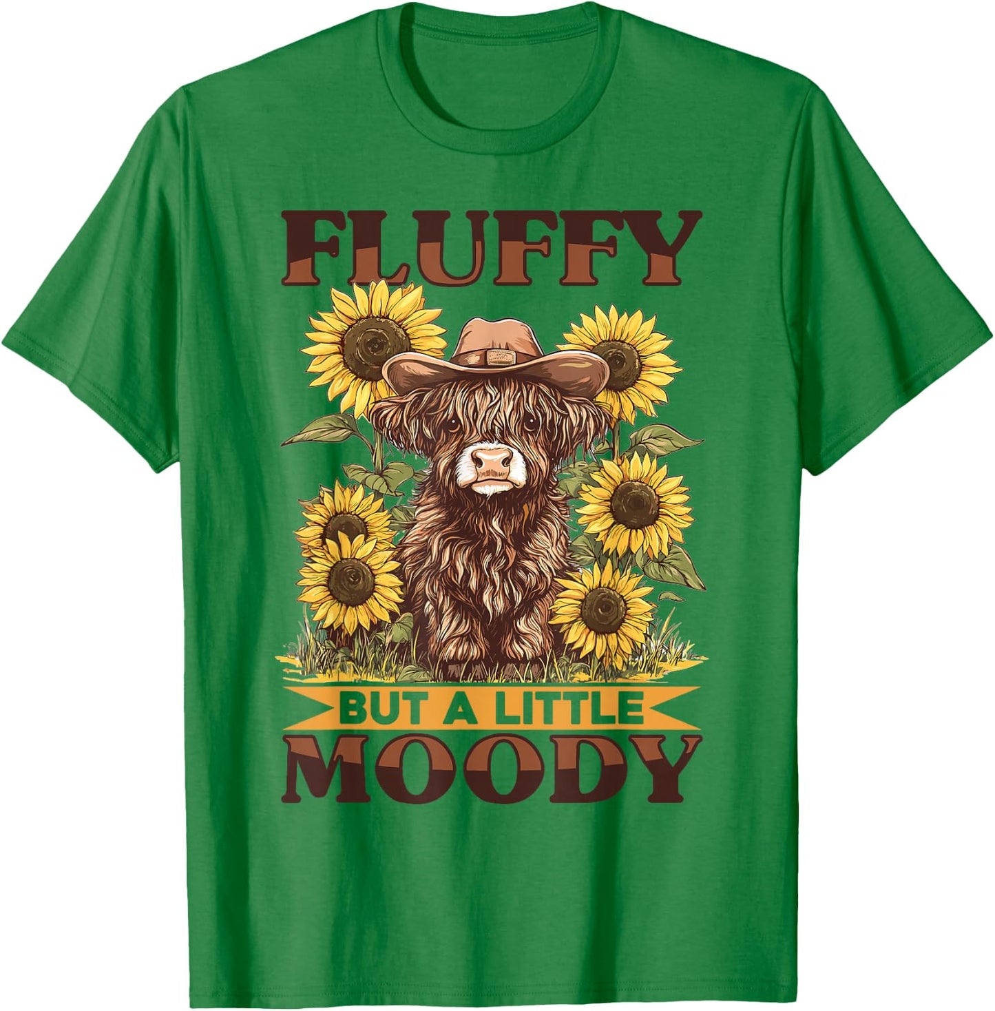 Scottish Highland Cow Fluffy but a little moody T-Shirt - T-Shirt | Irish Green
