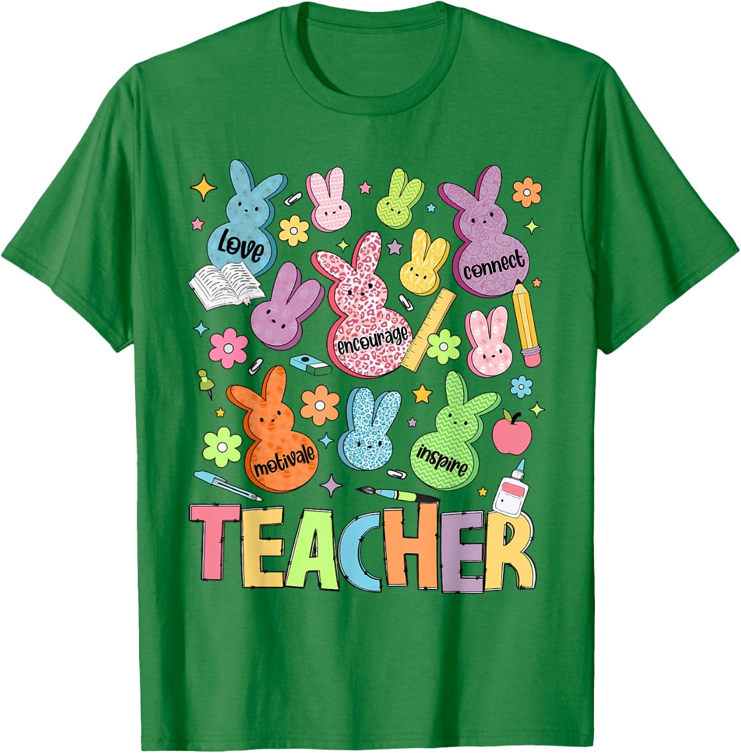Teacher of the Sweetest Bunny Easter Day Teaching T-Shirt - T-Shirt | Irish Green