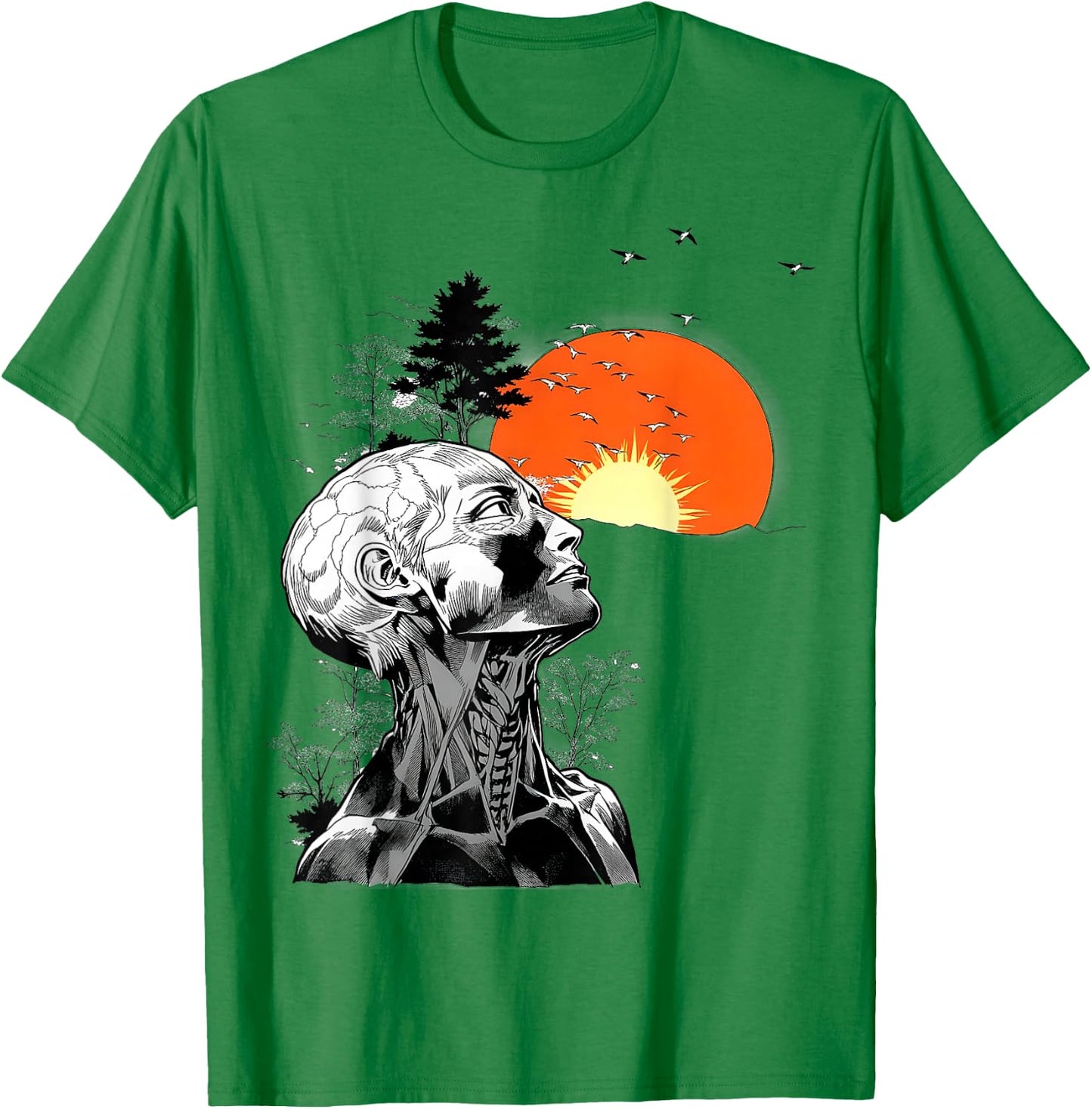 Graphic Human Tree of Mouth , white, S T-Shirt - T-Shirt | Irish Green