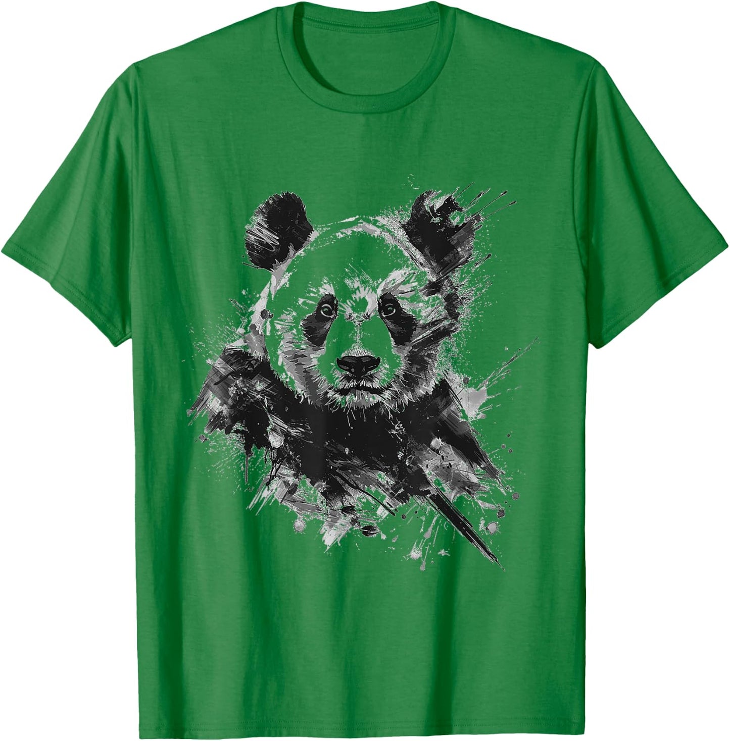 Panda Animal Print Zoo Dessin Illustration Peinture Panda T-Shirt - T-Shirt | Irish Green