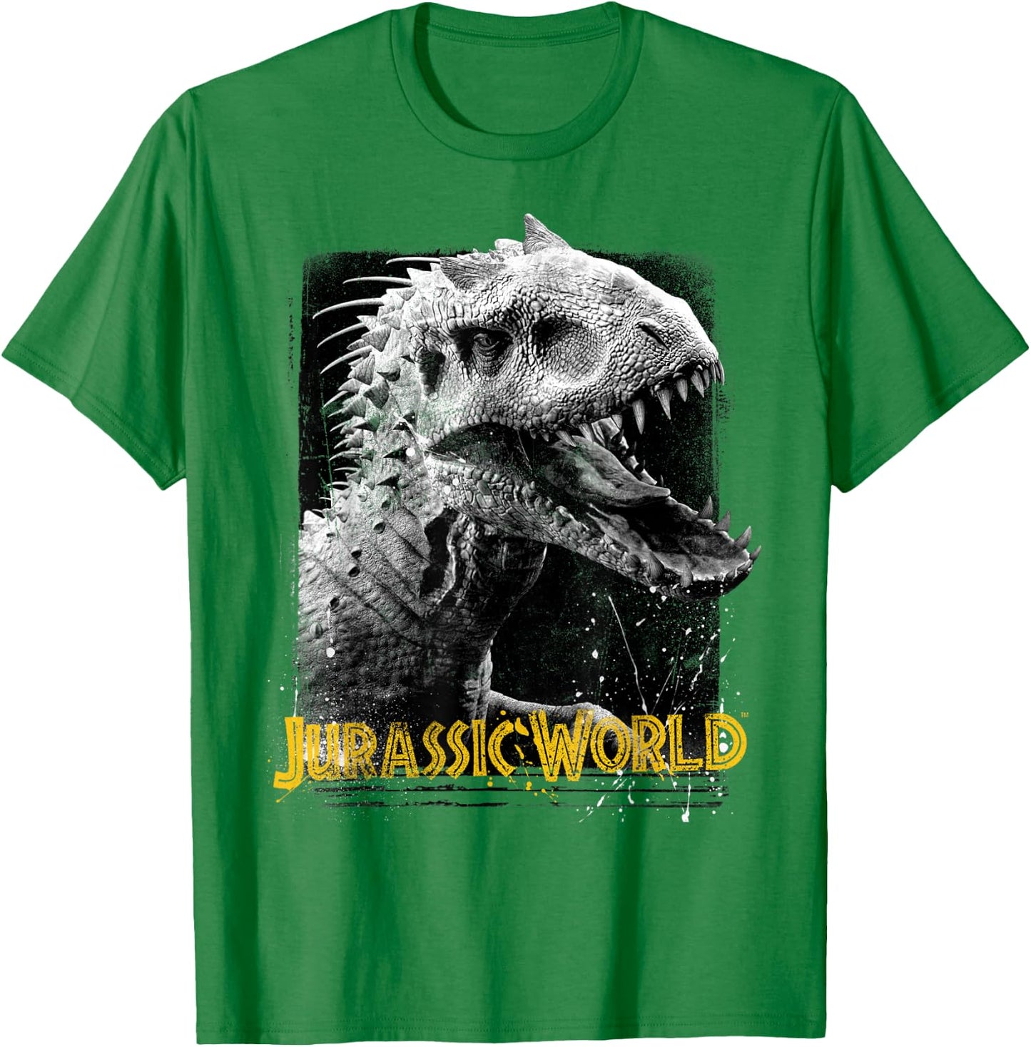 Jurassic World Indominus Rex , Men's Grey Classic Fit Short Sleeve , Size Small T-Shirt - T-Shirt | Irish Green