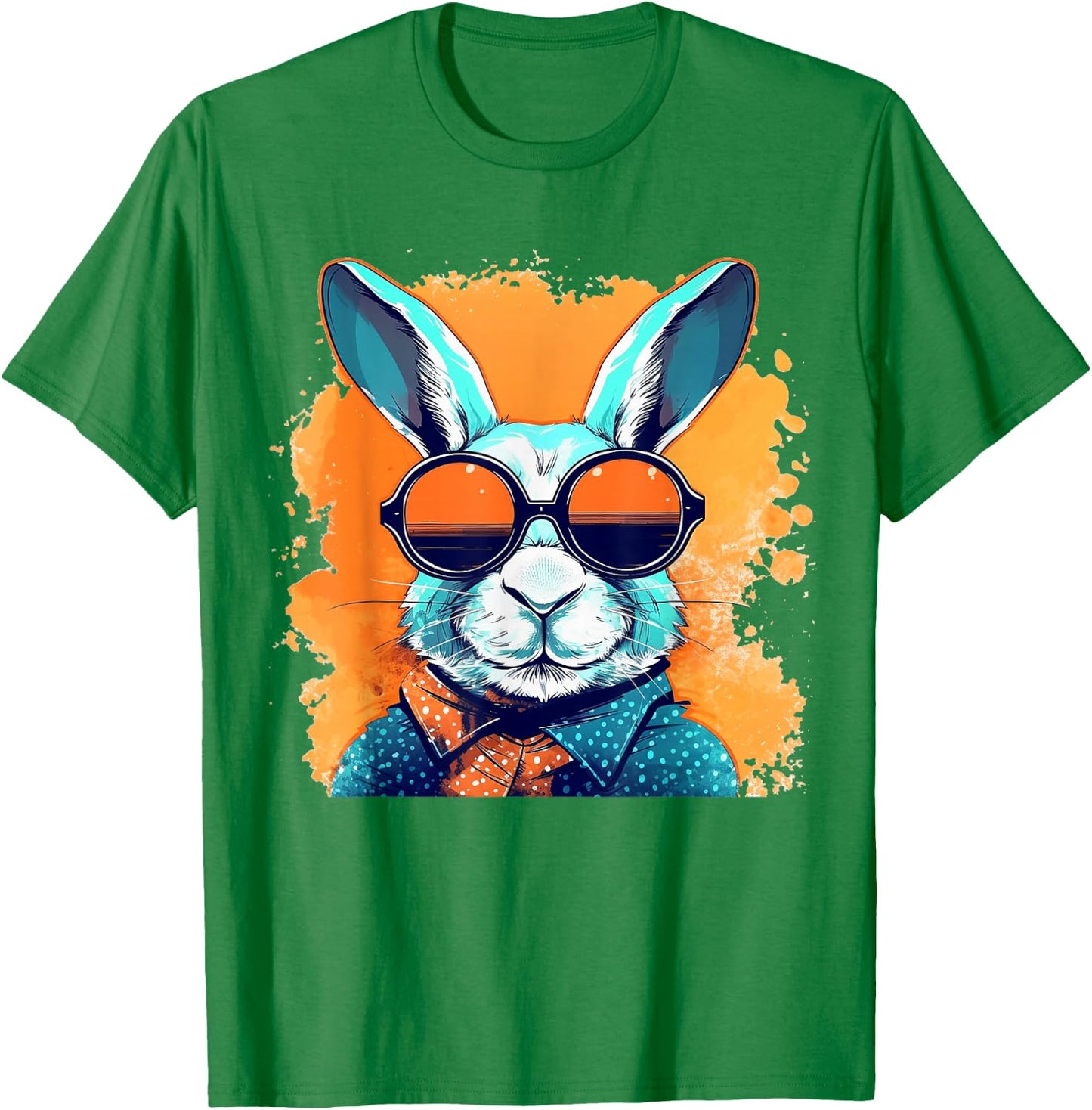 Cool Bunny Face With Sunglasses Easter Day Boys Men Kids T-Shirt - T-Shirt | Irish Green