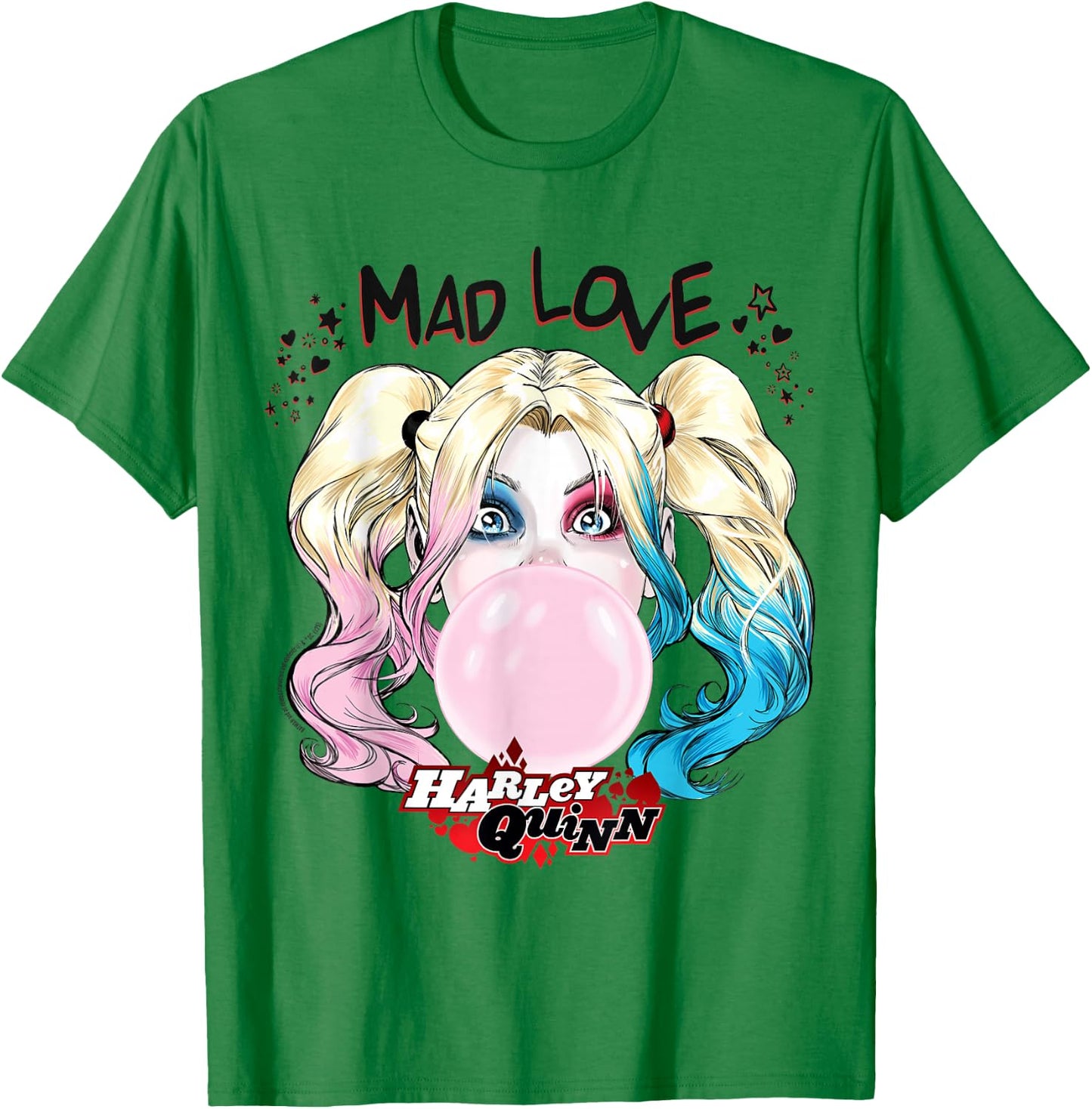 Batman Harley Quinn Bubblegum Mad Love , White T-Shirt - T-Shirt | Irish Green