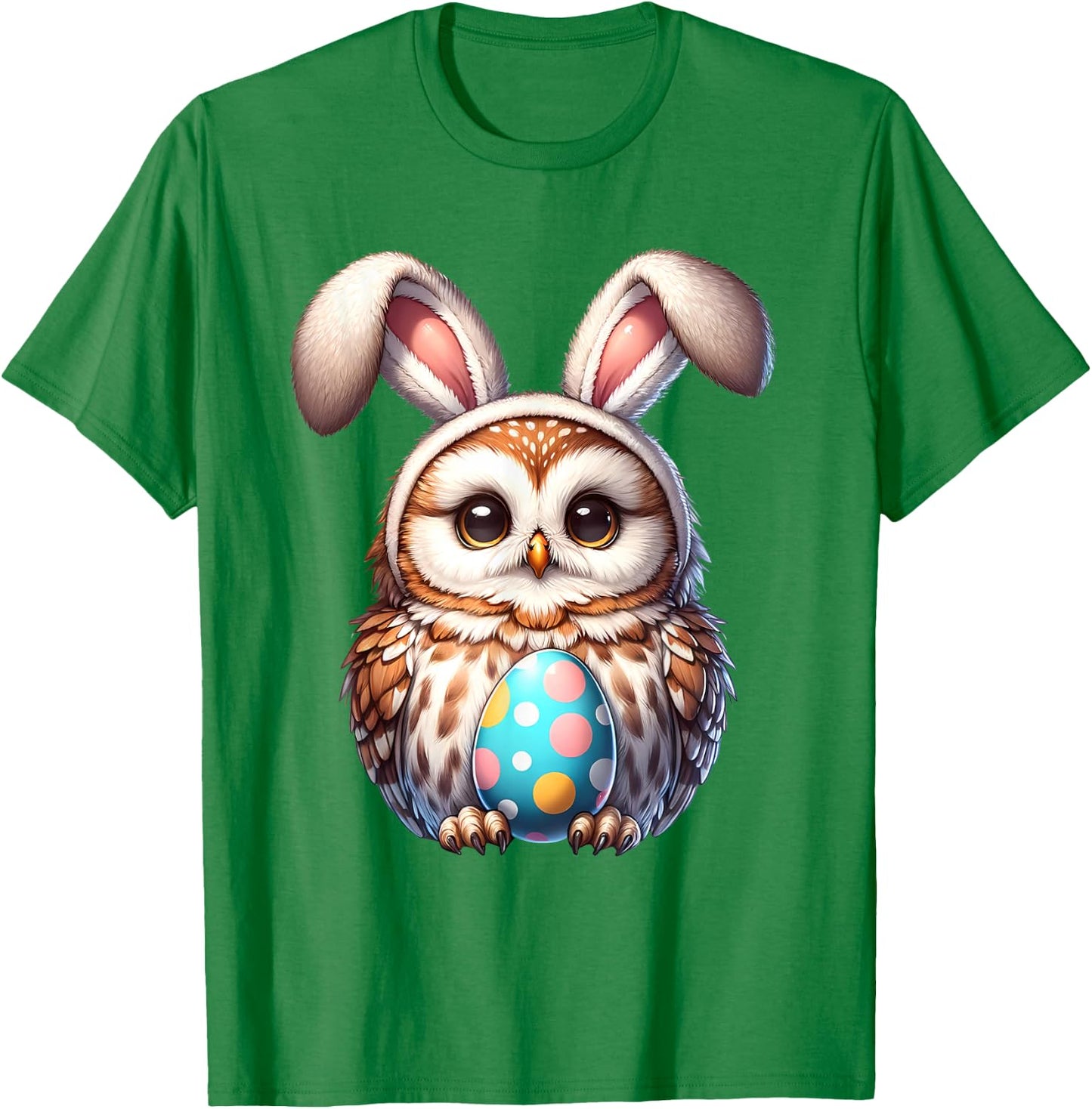 Funny Easter Owl Lover Egg Eggs Bunny Rabbit Bunnies T-Shirt - T-Shirt | Irish Green