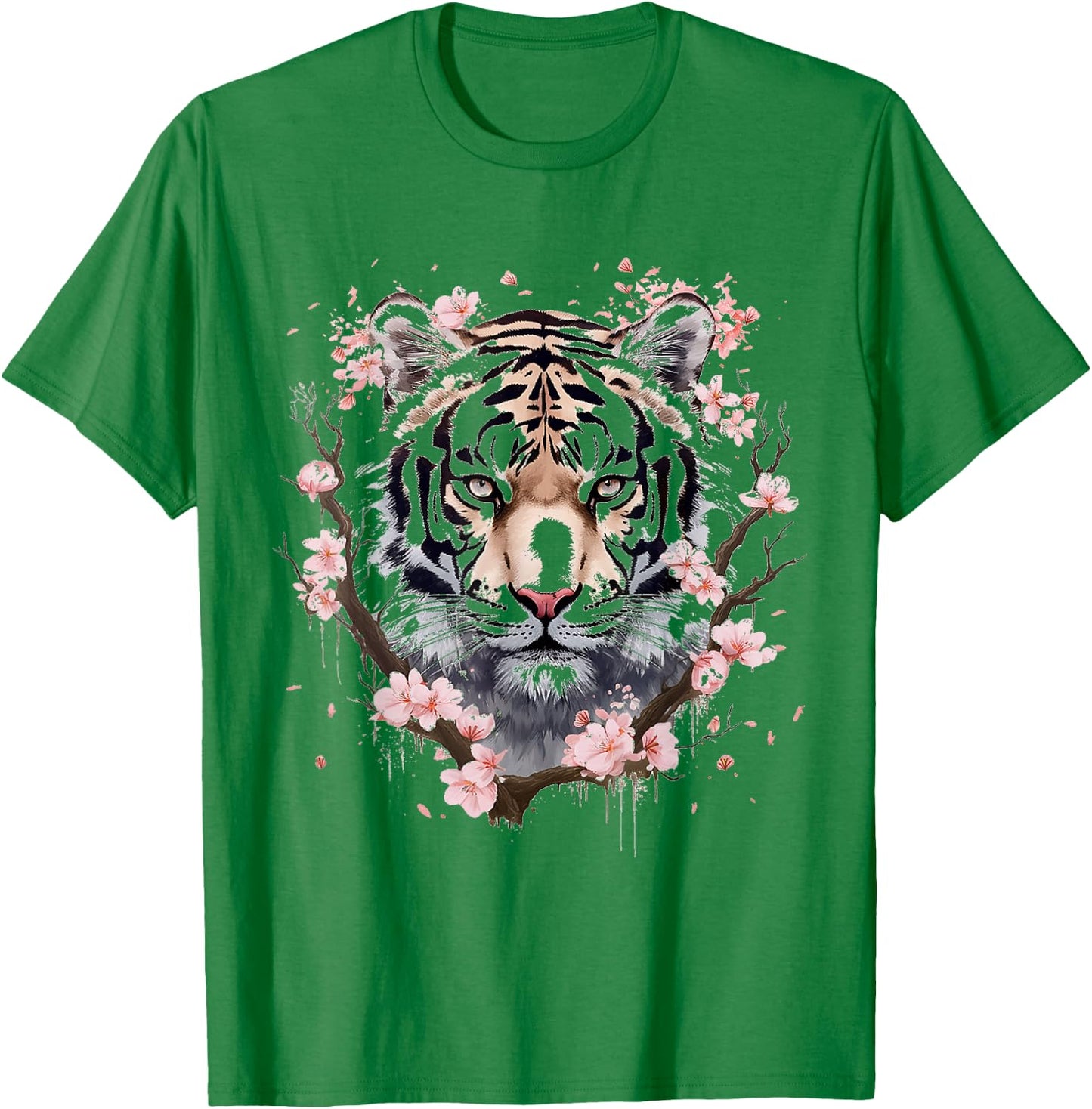 Tiger Animal Nature Pattern Art Abstract Face Tiger , white, S T-Shirt - T-Shirt | Irish Green