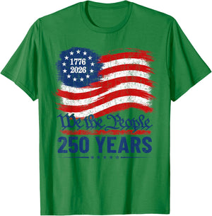 250 Years American Anniversary 250th Independence Day T-Shirt - T-Shirt | Irish Green