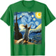 Van Gogh Style Starry Night Squirrel T-Shirt - T-Shirt | Irish Green