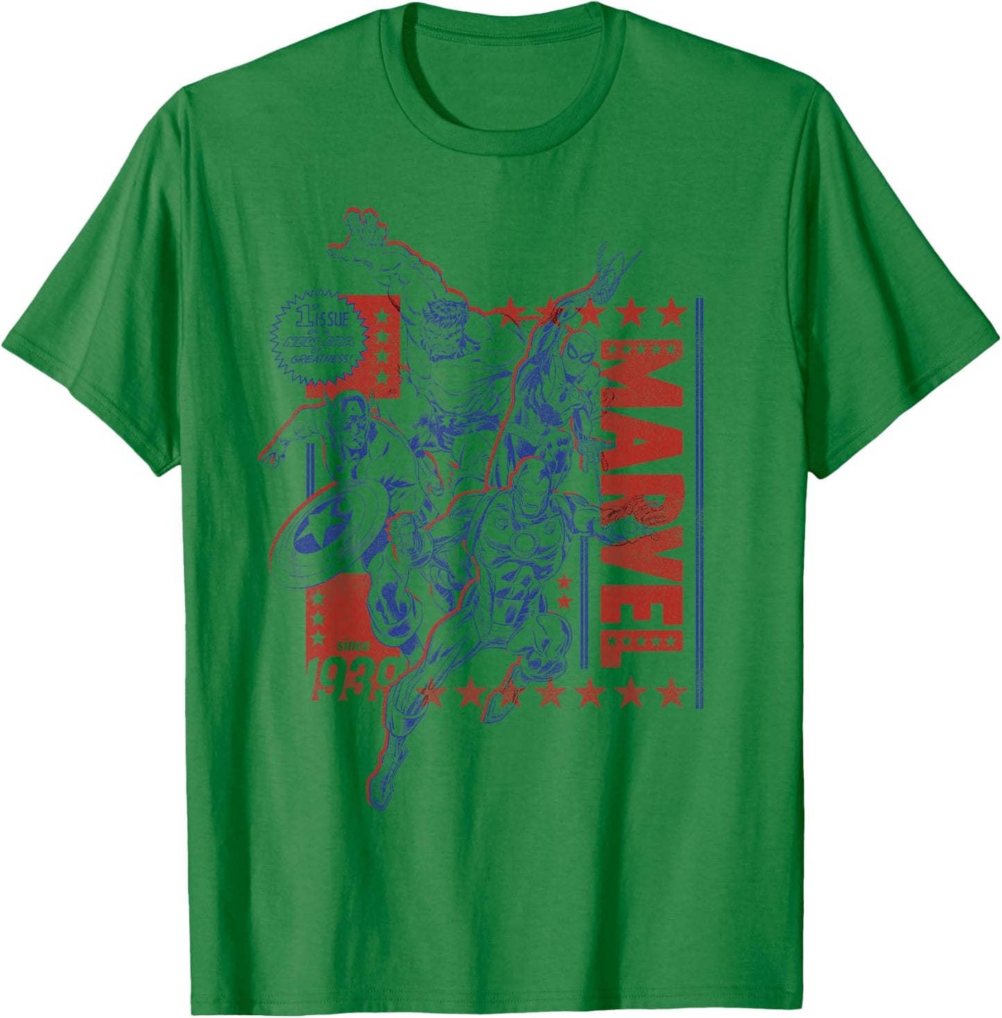 Marvel Super Heroes Avengers Spider-Man Americana Since 1939 T-Shirt - T-Shirt | Irish Green