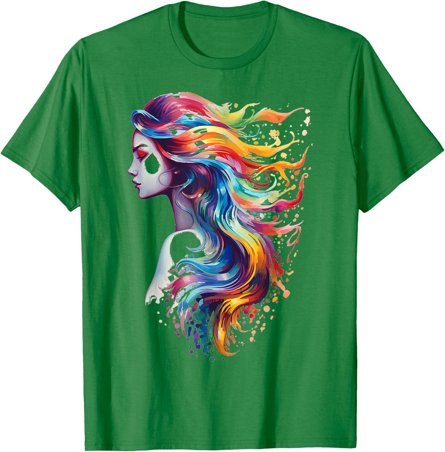 Mermaid Colorful Abstract Art Women Fantasy Mermaid T-Shirt - T-Shirt | Irish Green
