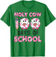 Holy Cow 100 Days Of School 100 Days Smarter Teachers Kids T-Shirt - T-Shirt | Irish Green
