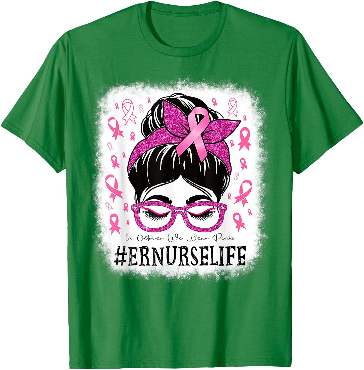 Er Nurse In October We Wear Pink Breast Cancer Awareness T-Shirt - T-Shirt | Irish Green