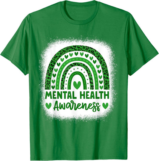 Mental Health Awareness Green Ribbon Women Mental Health T-Shirt - T-Shirt | Irish Green