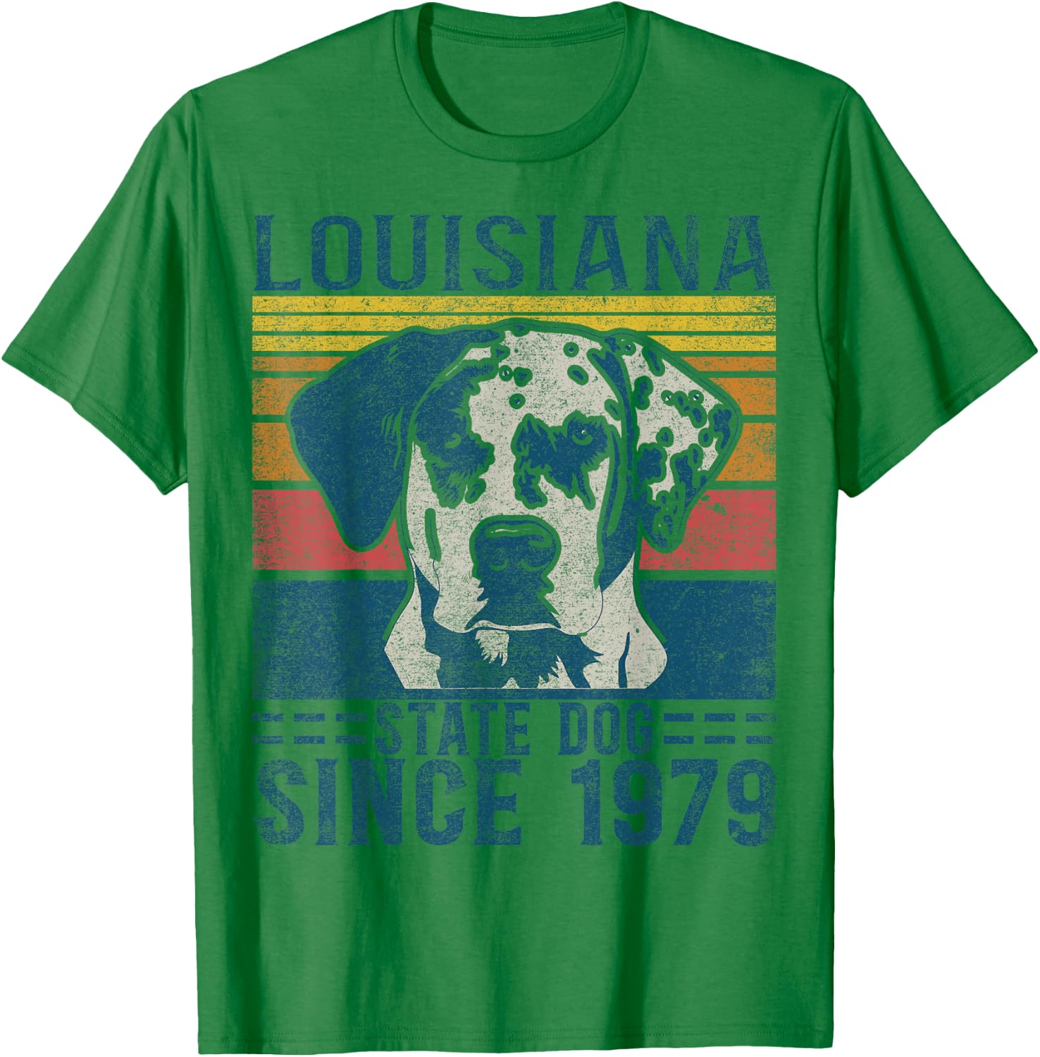 Louisiana Catahoula Leopard Dog Fan Lover Retro T-Shirt - T-Shirt | Irish Green