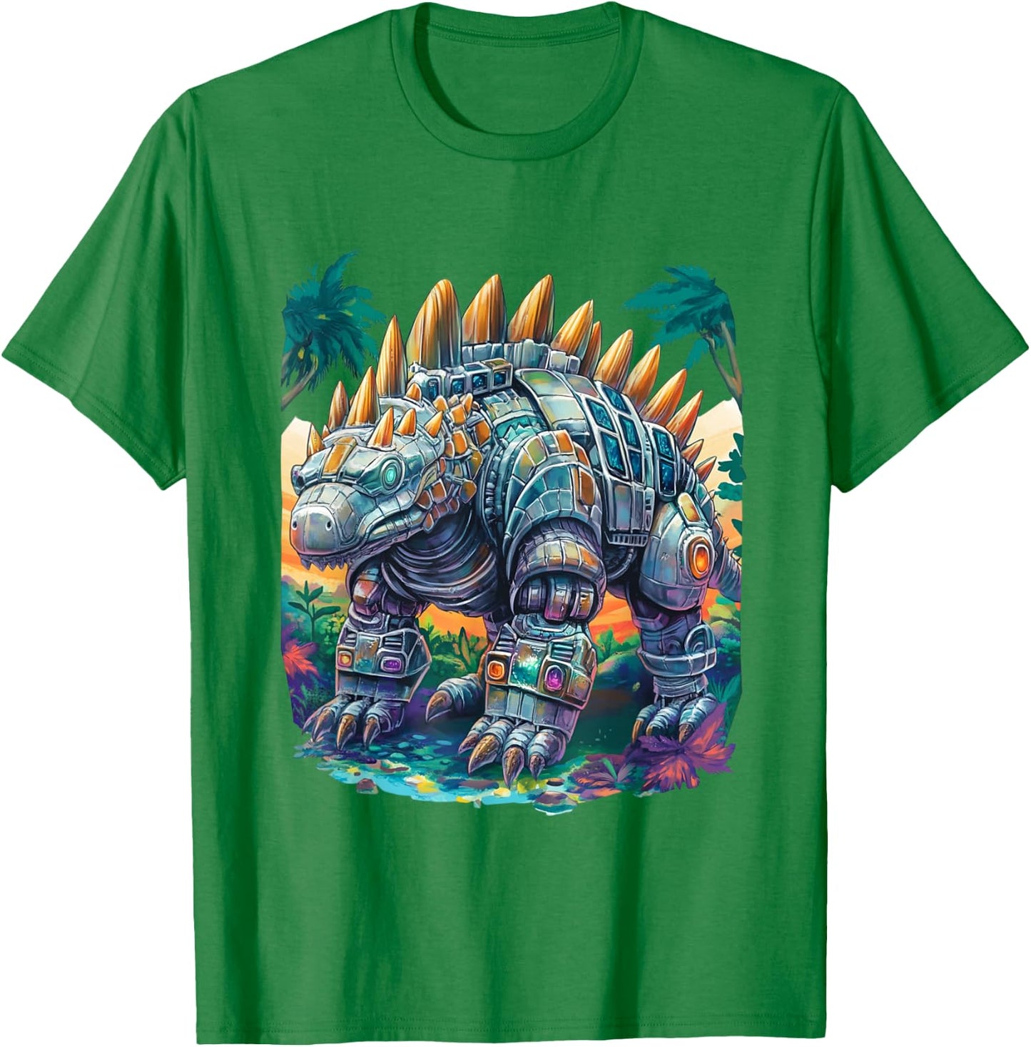 Ankylosaurus Dinosaur Robot T-Shirt - T-Shirt | Irish Green