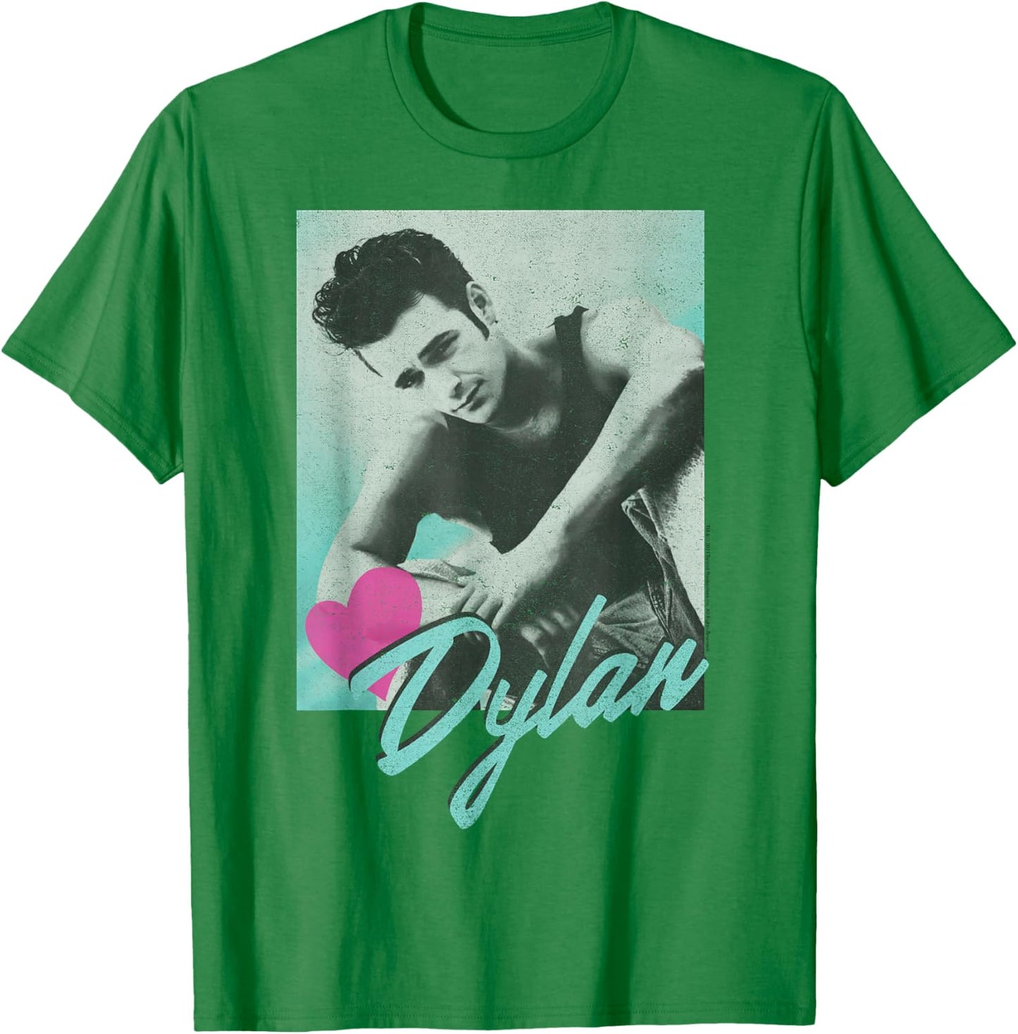 Beverly Hills 90210 Dylan McKay Heart Portrait , White T-Shirt - T-Shirt | Irish Green