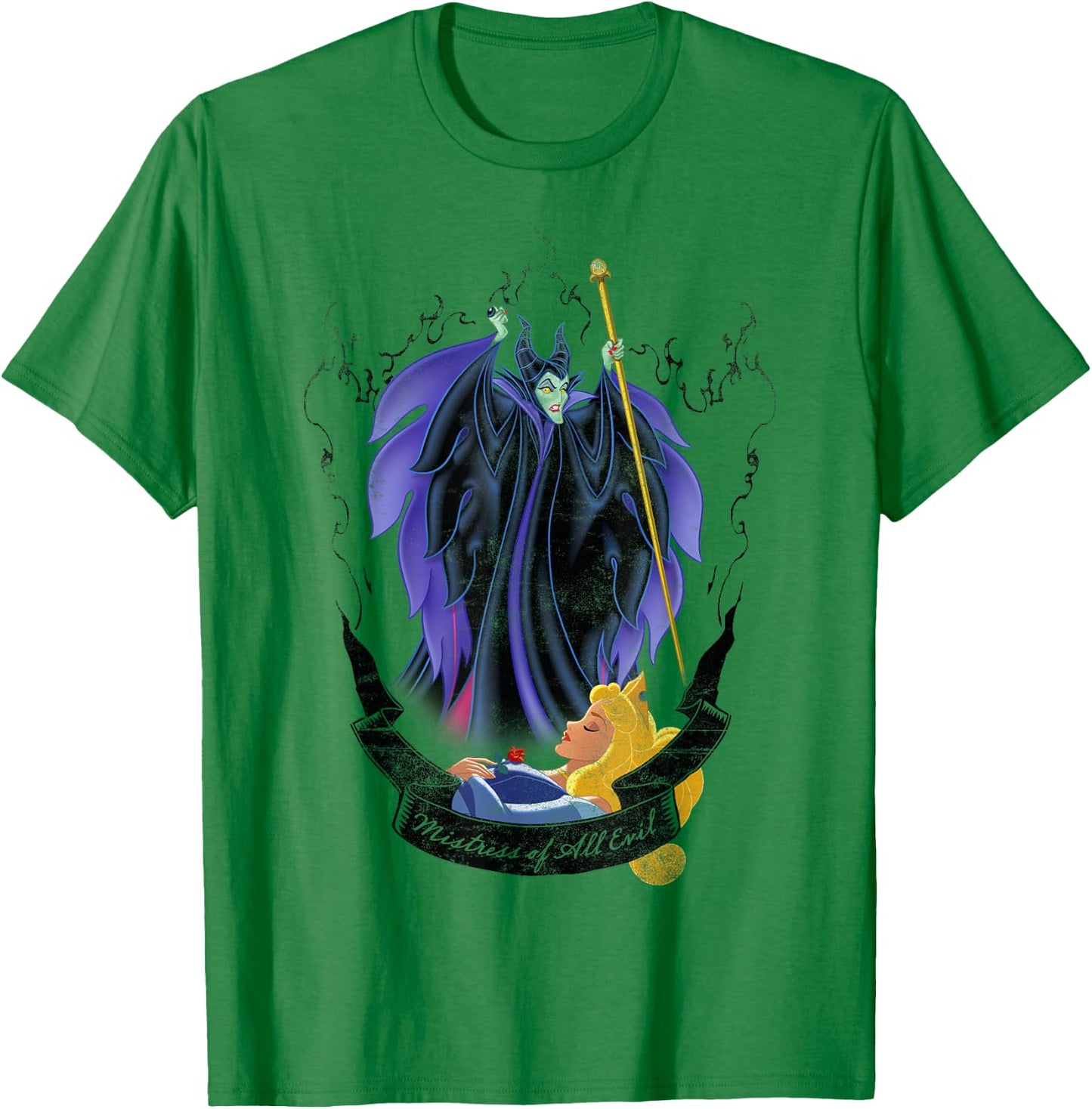 Disney Sleeping Beauty Maleficent and Aurora Flame Portrait T-Shirt - T-Shirt | Irish Green