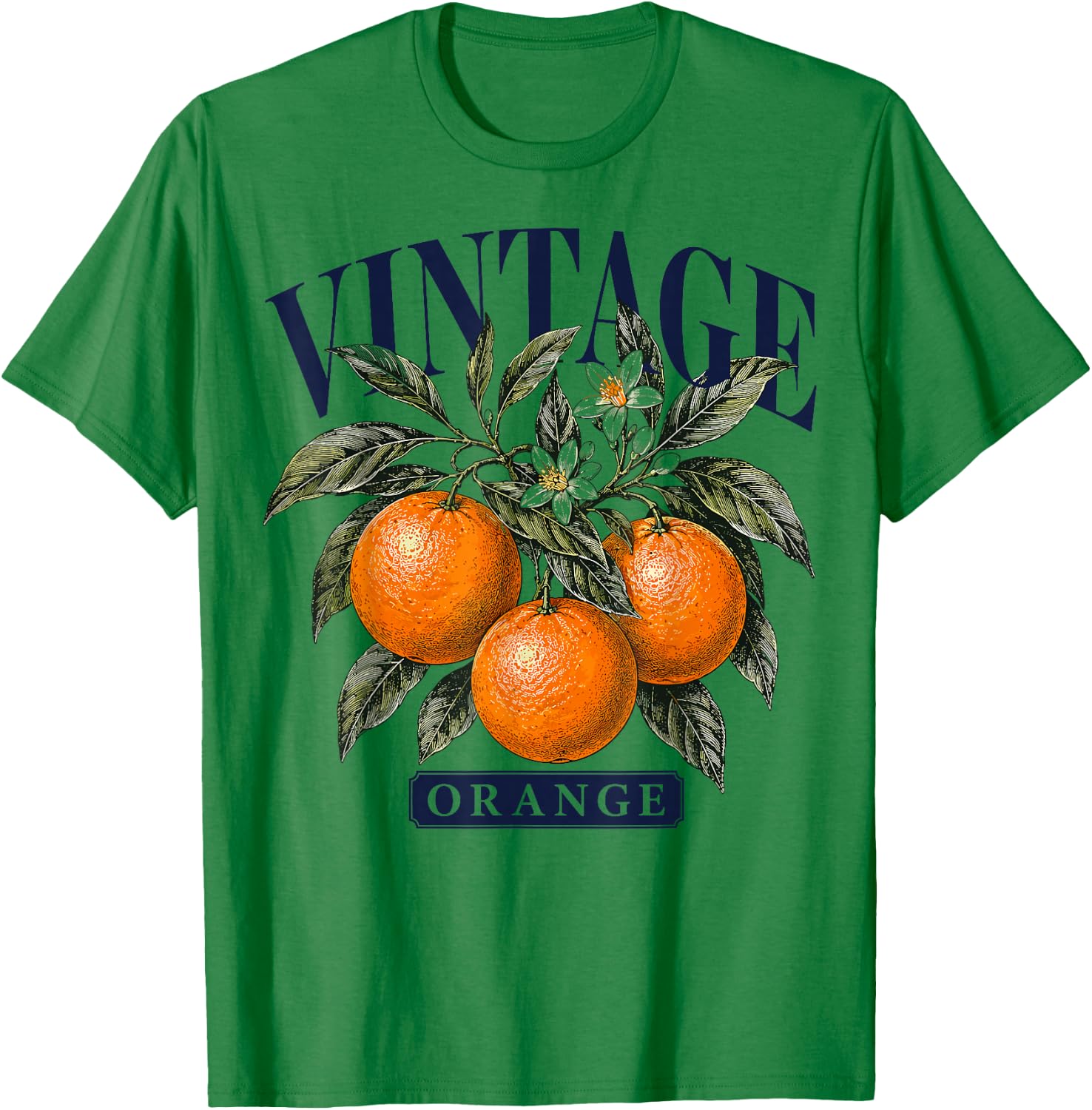 Vintage Orange Botanical Illustration Citrus Fruit Branch T-Shirt - T-Shirt | Irish Green