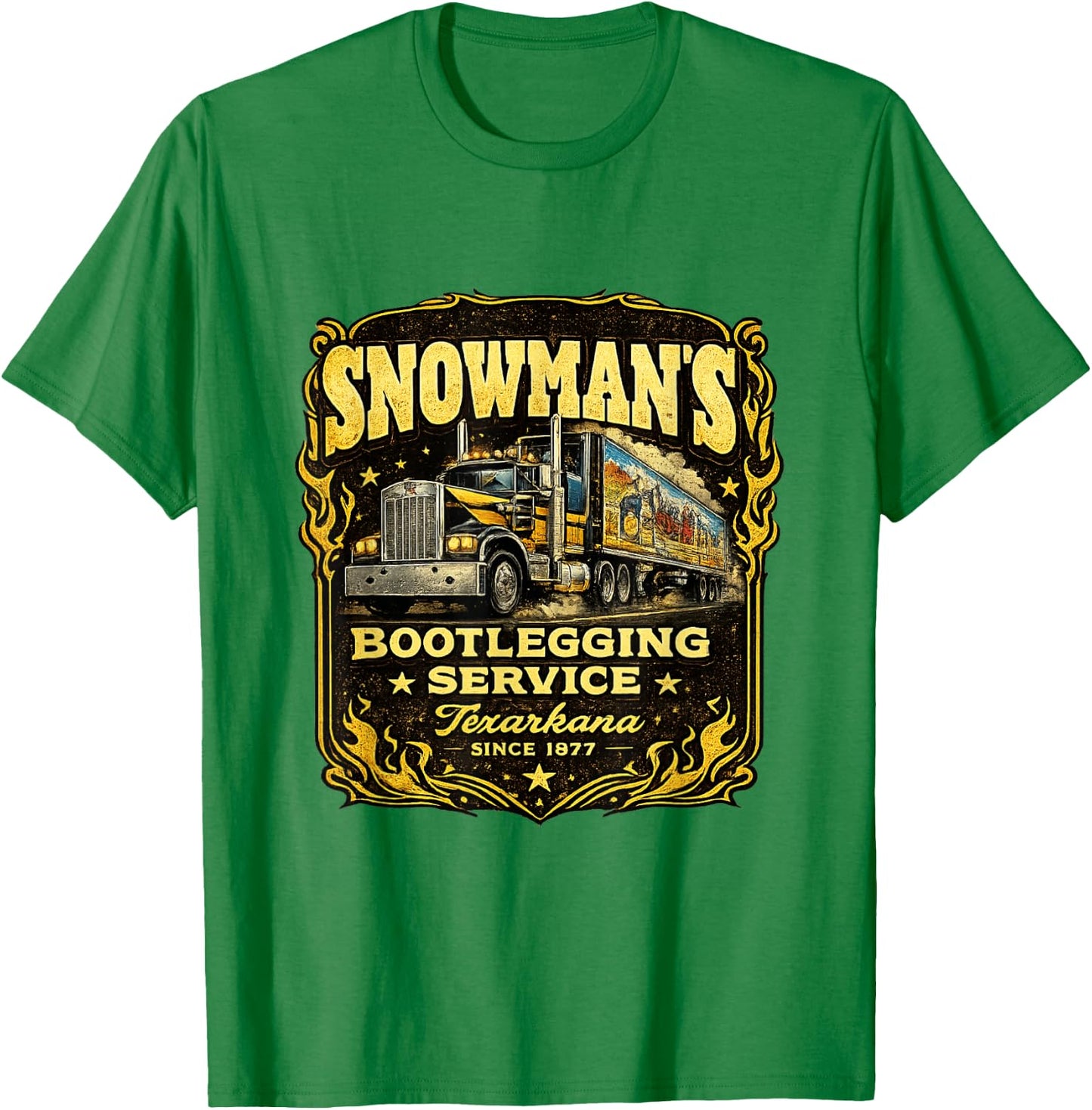 Snowman's Bootlegging Service Texarkana to Atlanta T-Shirt - T-Shirt | Irish Green