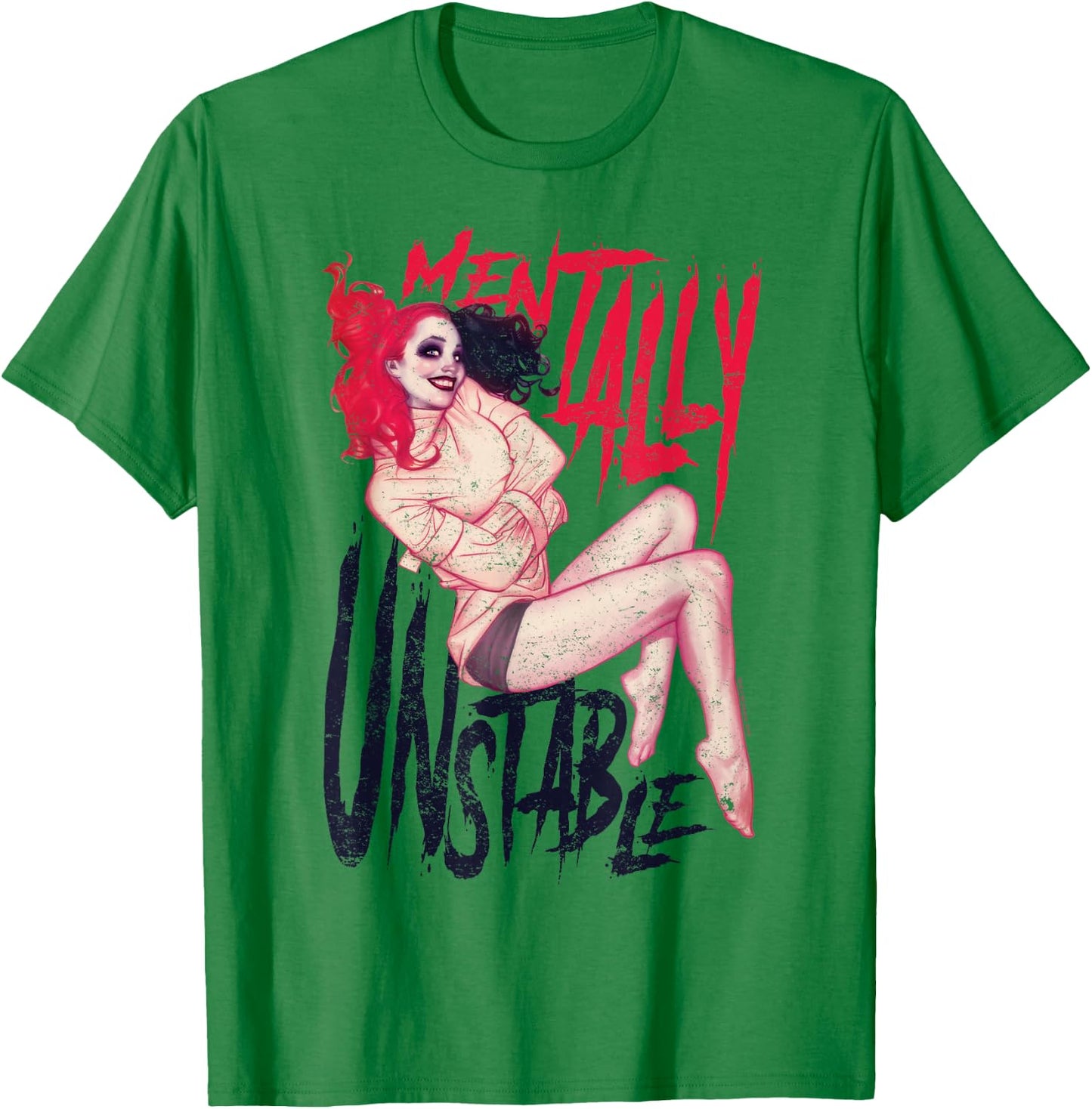 Batman Harley Quinn Mentally Unstable T-Shirt - T-Shirt | Irish Green