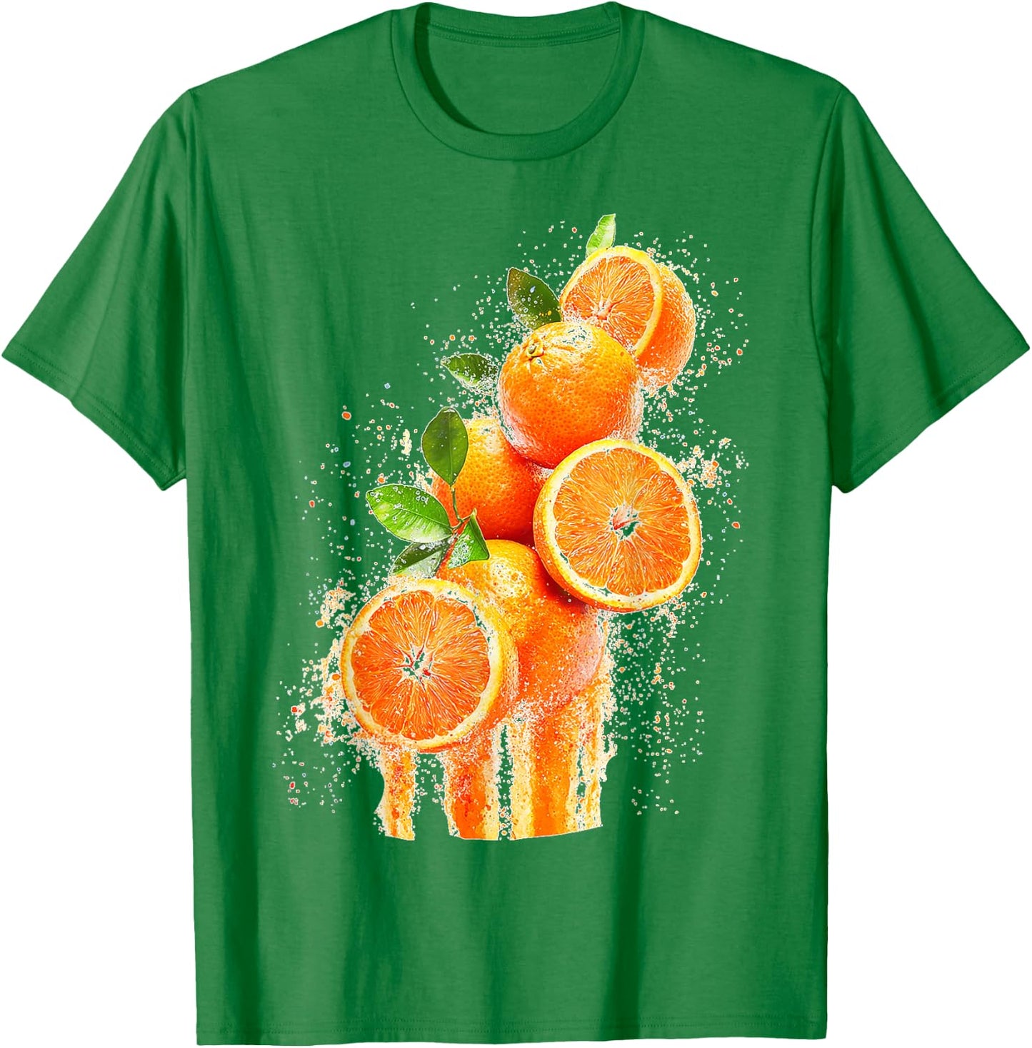 Orange Fruit Motif Colourful Illustration Orange , White T-Shirt - T-Shirt | Irish Green