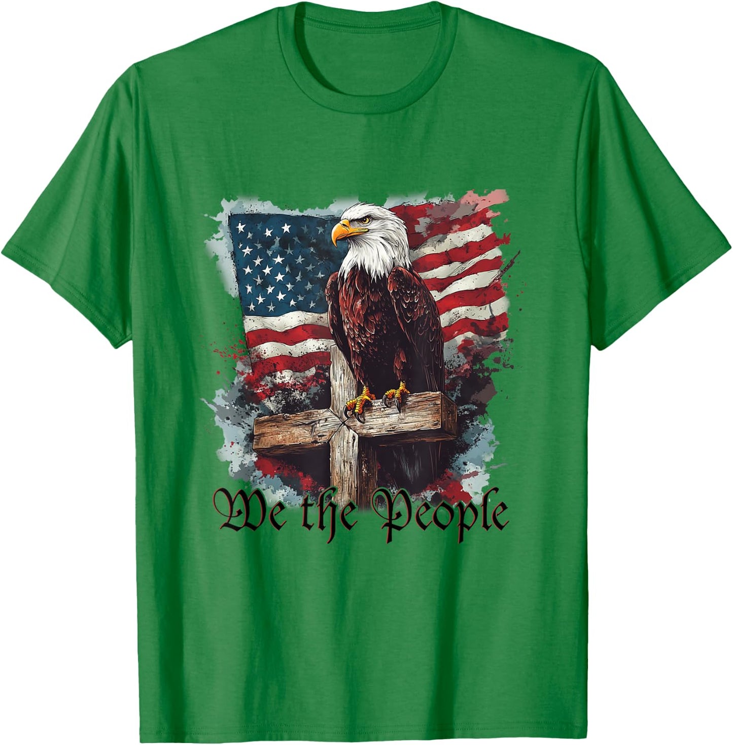 American Flag Patriotic Founding Fathers We The People USA T-Shirt - T-Shirt | Irish Green