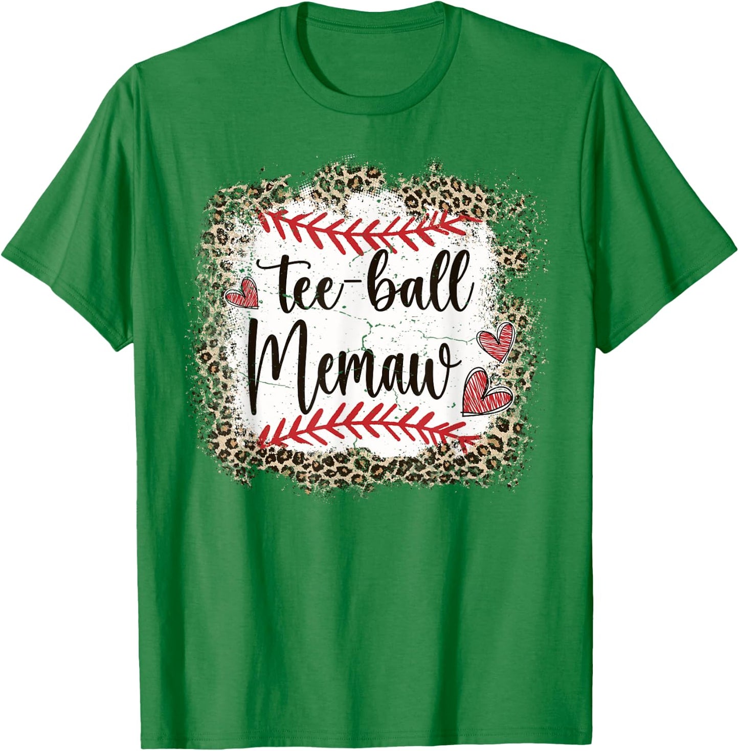 Ball Memaw Funny Leopard T-Ball Memaw T-Shirt - T-Shirt | Irish Green