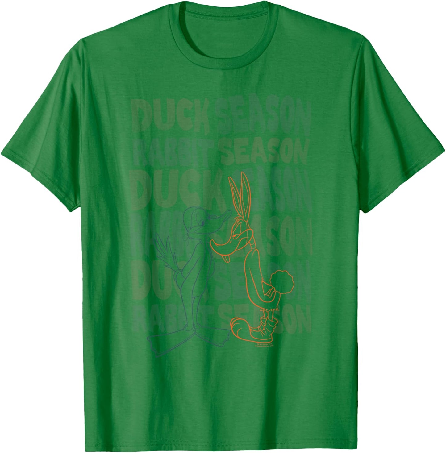 Looney Tunes Duck Season Rabbit Season T-Shirt - T-Shirt | Irish Green