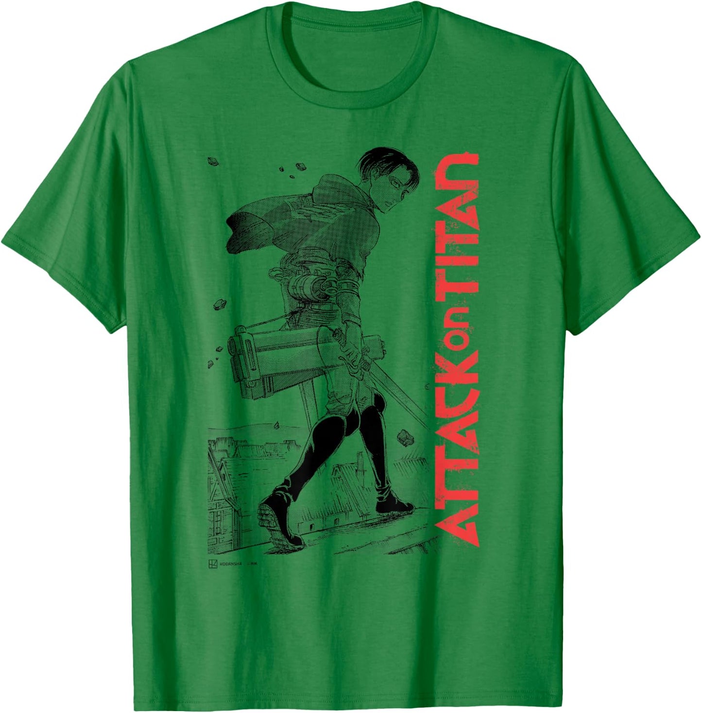 Attack on Titan Levi Ackerman Japanese Manga Epic Portrait T-Shirt - T-Shirt | Irish Green