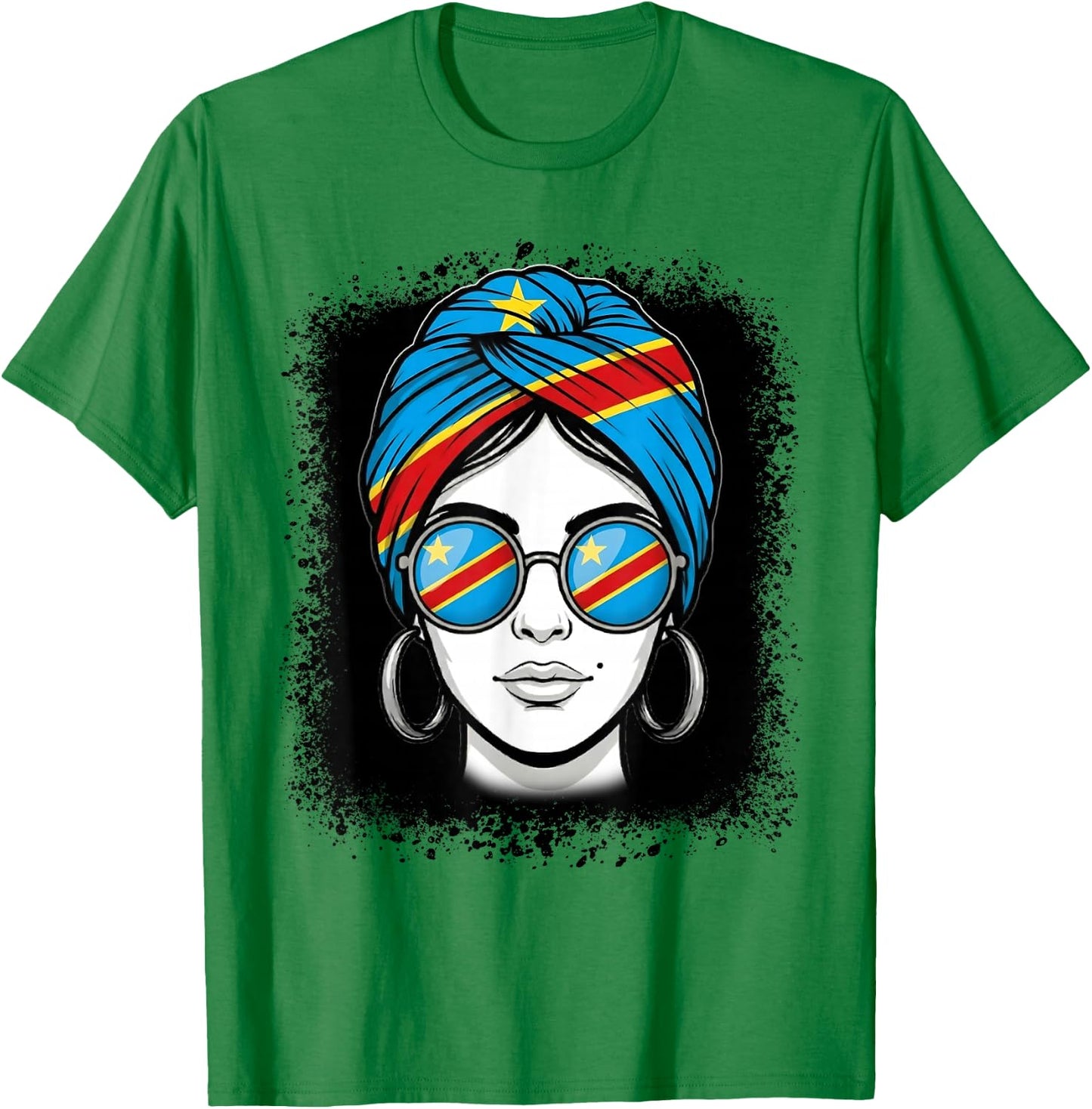 Congolese Flag Woman DRC Pride Travel Vacation T-Shirt - T-Shirt | Irish Green