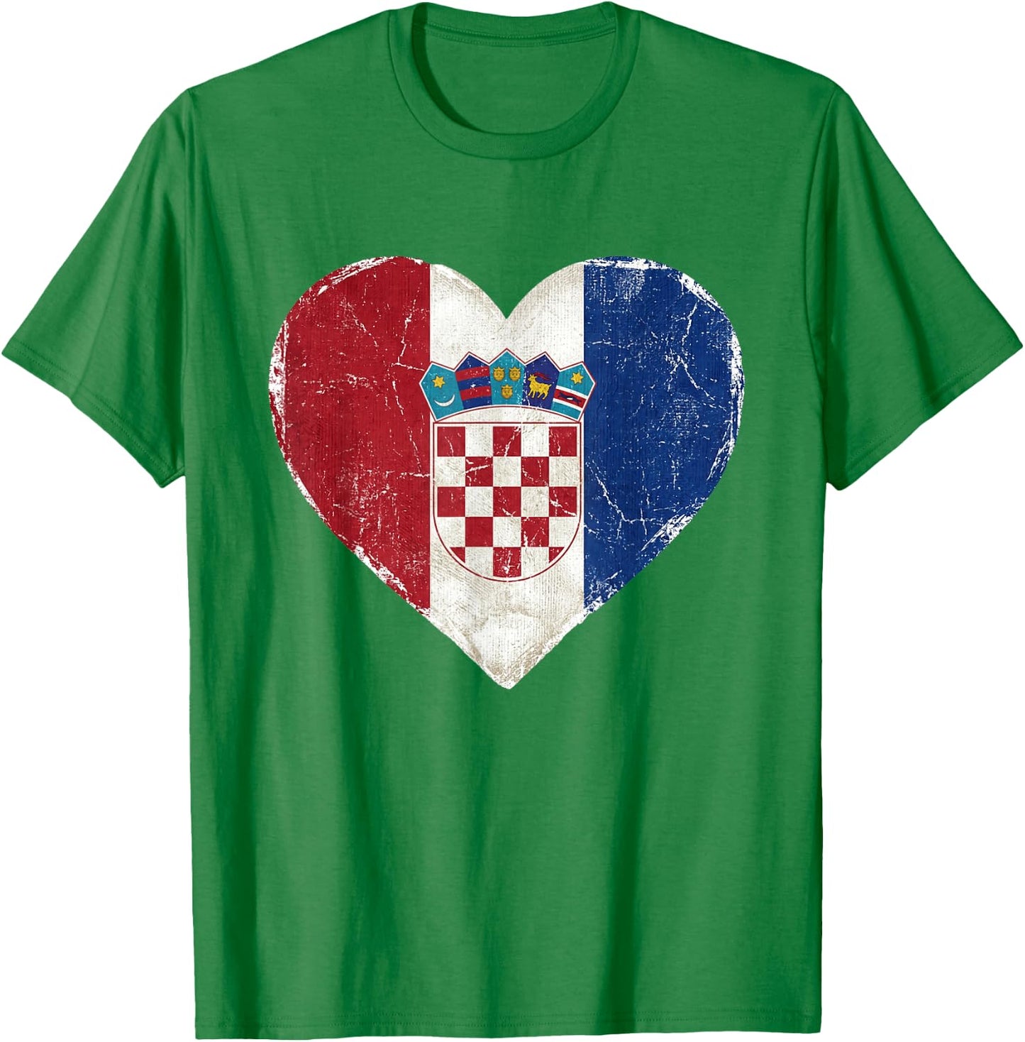 Croatia Hrvatska Flag Zagreb Croatian Jersey Retro T-Shirt - T-Shirt | Irish Green
