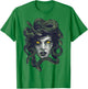 Medusa Greek Mythology Goddess with Snake Hair T-Shirt - T-Shirt | Irish Green