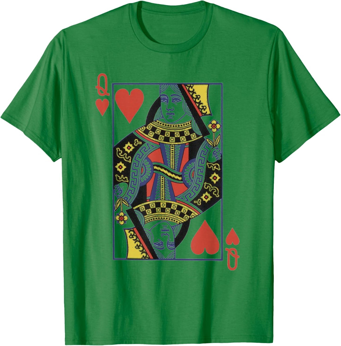 Queen Of Hearts Valentines Day Cool V-Day Couple Matching T-Shirt - T-Shirt | Irish Green