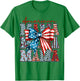 America Mama USA Flag Coquette 4th of July US America Women T-Shirt - T-Shirt | Irish Green