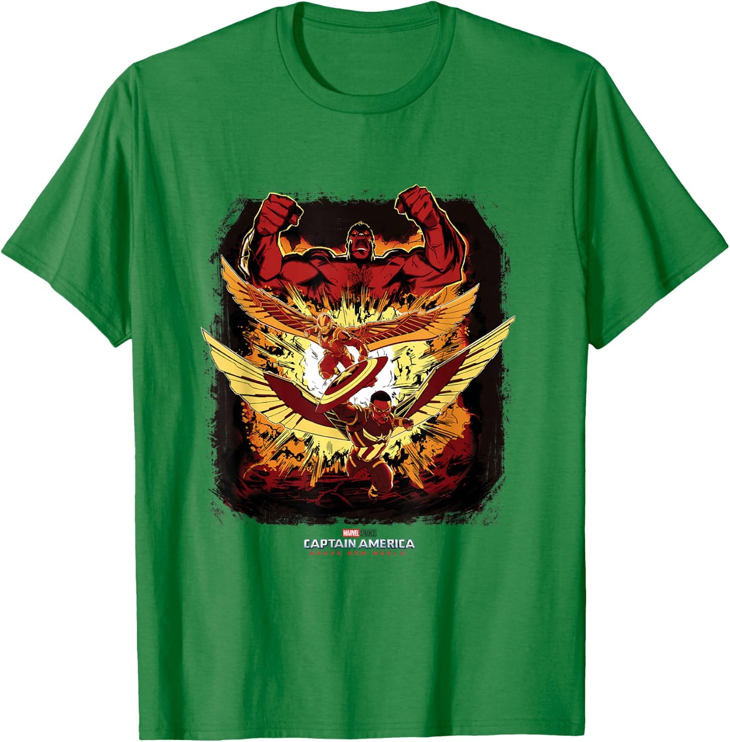 Marvel Captain America: Brave New World Heroes VS Red Hulk T-Shirt - T-Shirt | Irish Green