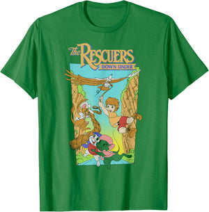 Disney Rescuers Cody Eagle Poster Style Distressed T-Shirt - T-Shirt | Irish Green