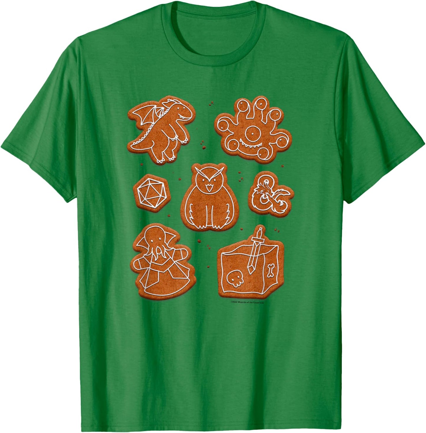 Dungeons & Dragons Christmas Gingerbread Monster Cookies T-Shirt - T-Shirt | Irish Green