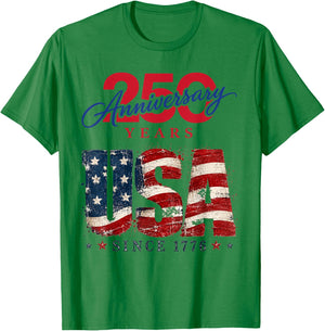 250 Ans de la liberté 250e Anniversaire USA Independence Day T-Shirt - T-Shirt | Irish Green